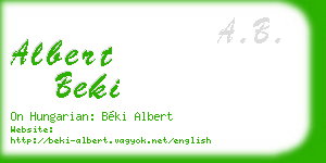 albert beki business card