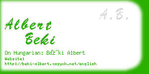 albert beki business card